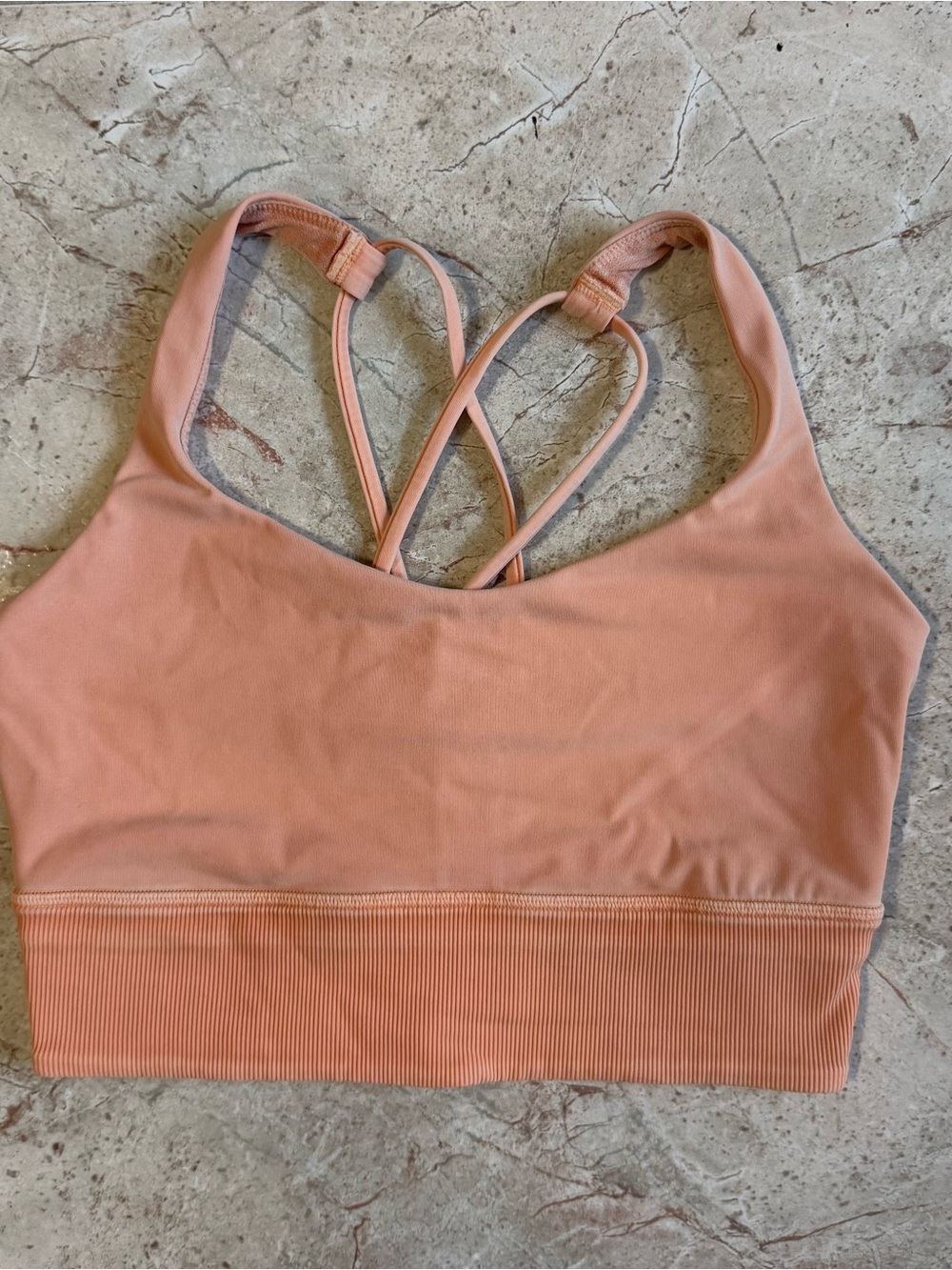 Light Peach Lululemon Seamless Strappy Sports Bra
